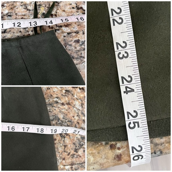 INC Vtg Y2k 90s Green Suede Midi Skirt Forest Fairy Coquette Cottegecore 8 Boho - Picture 3 of 7